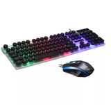 Teclado Com Mouse Retroiluminado, Tecla Redonda Com Fio