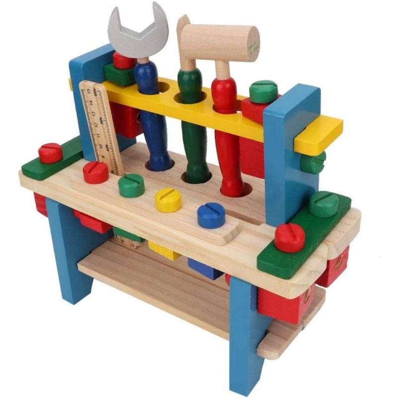 Conjunto De Ferramentas De Madeira Montessori De Brinquedo Didático Para Crianças