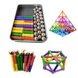 Brinquedo De Construção Magnetic Spheres Bars 63 Peças Para Crianças A Partir De 8 Anos