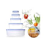 Recipiente Para Alimentos, Fecho Hermético, 5 Unidades Quadradas, 500 Ml