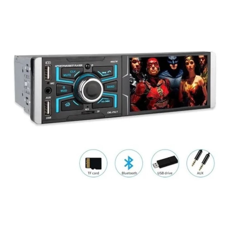 Rádio De Carro 1 Din Com Tela De Toque Bluetooth Mp5 De 4,1 Polegadas