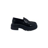 Sapatos Femininos Platform, Couro Ecológico E Envernizado