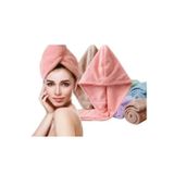 Toalha De Banho Turban Hat De Microfibra Para Cabelo - Azul
