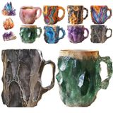 Xícara De Café Riyhdo Resin Mineral Crystal 3d Novelty Para Bebidas Quentes