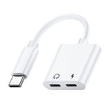Adaptador Duplo Tipo C Para Áudio Tipo C E Carregamento C - Branco