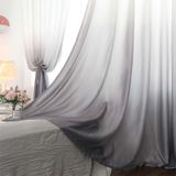 Conjunto De Cortinas Velotype Visor Veil-2 Panos Cor Cinza