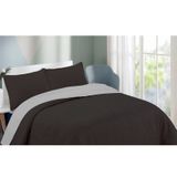 Colcha De Cama King Size De Poliéster Liso Preto