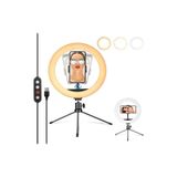 Mini Tripé Led Ring Light Tiktok De 20 Cm Com Suporte Para Smartphone