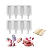 Pacote De Moldes De Sorvete X2 + 100 Palitos De Sorvete De Silicone