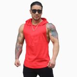 Pulôver De Coxa Com Capuz Vermelho, Casual, Esporte, Ginástica, Boxe, Levantamento De Peso
