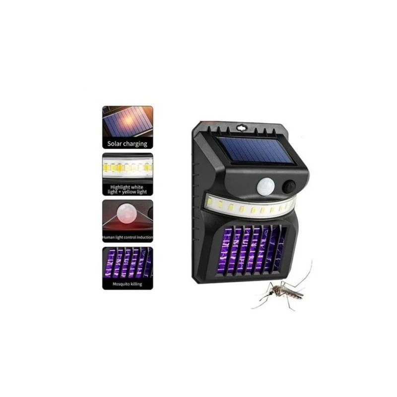 Lâmpada Solar Para Matar Mosquitos Zancudo Repelente Com Painel Solar