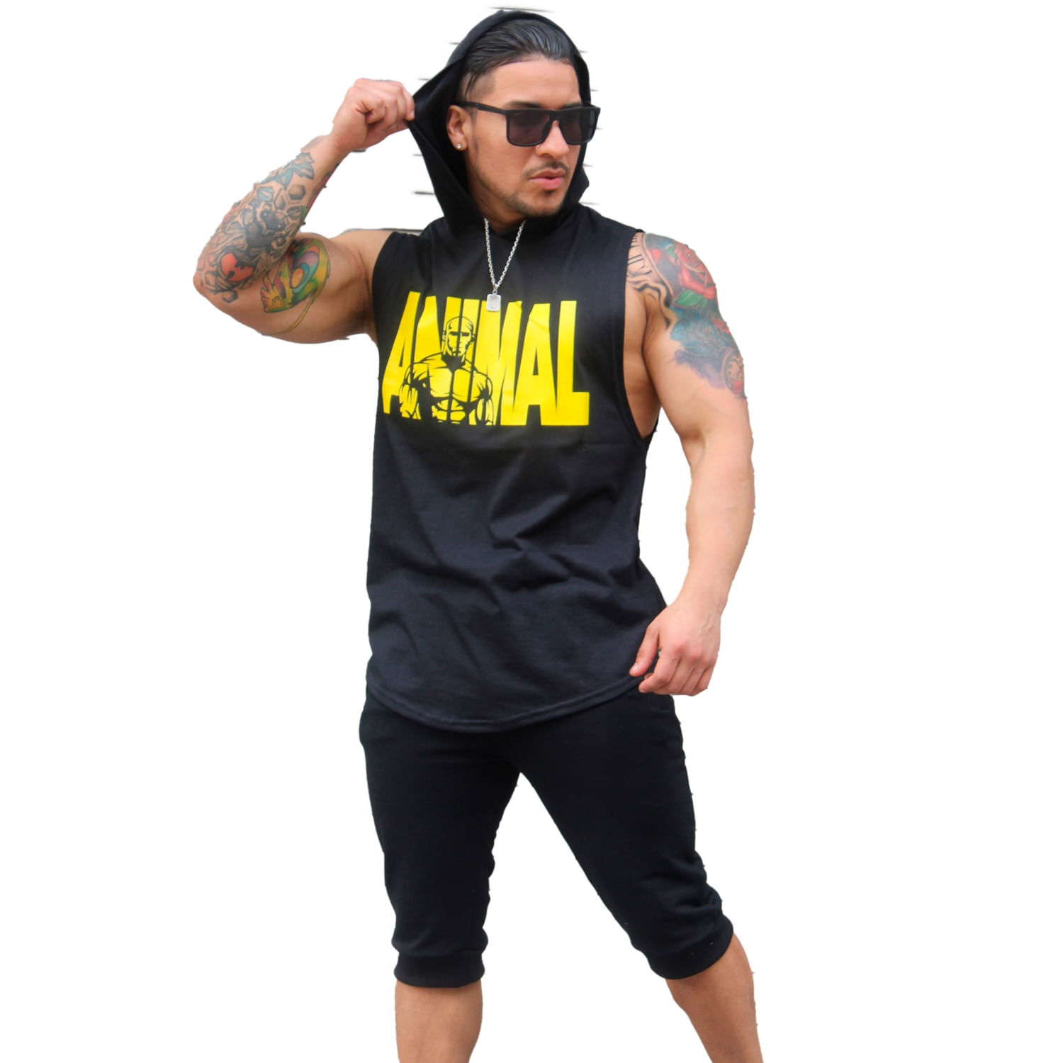 Camiseta Com Capuz Animal Muscle Para Academia, Boxe E Corrida