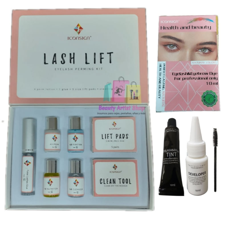 Kit De Elevação De Cílios Iconsign Com Tink Eyelash Lifting E Corante De 10 Ml