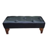 Banqueta Rimar Em Couro Ecológico Preto 105x40x40 Cm