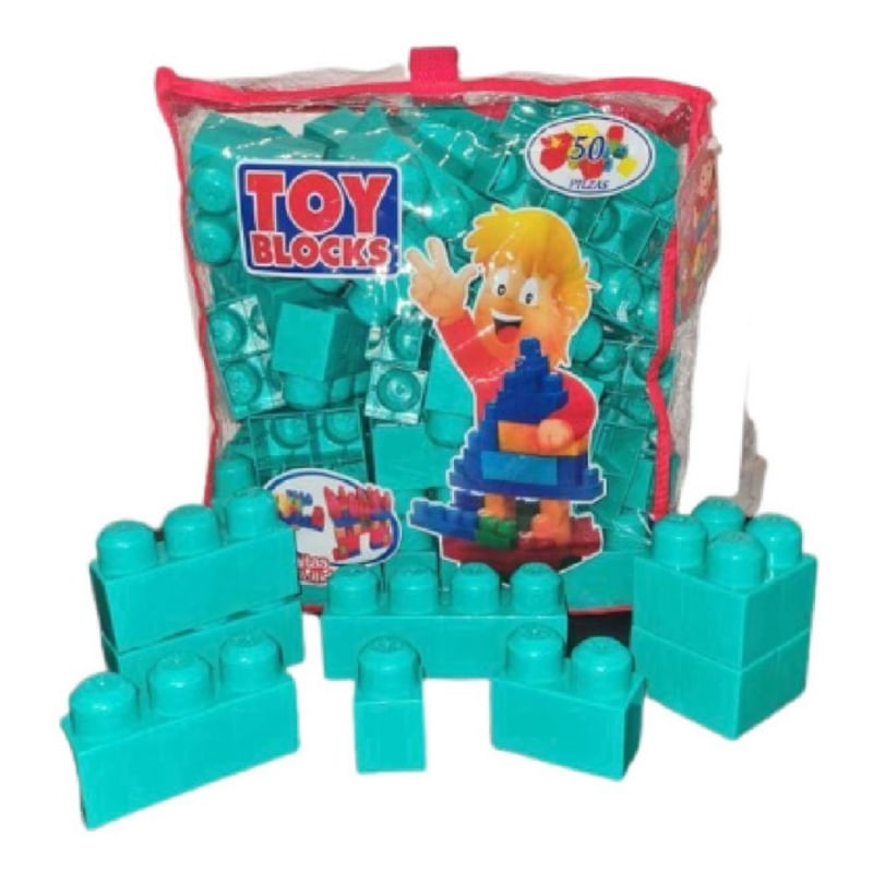 Mega Blocks Chilean Fab Armable, 50 Peças, Turquesa