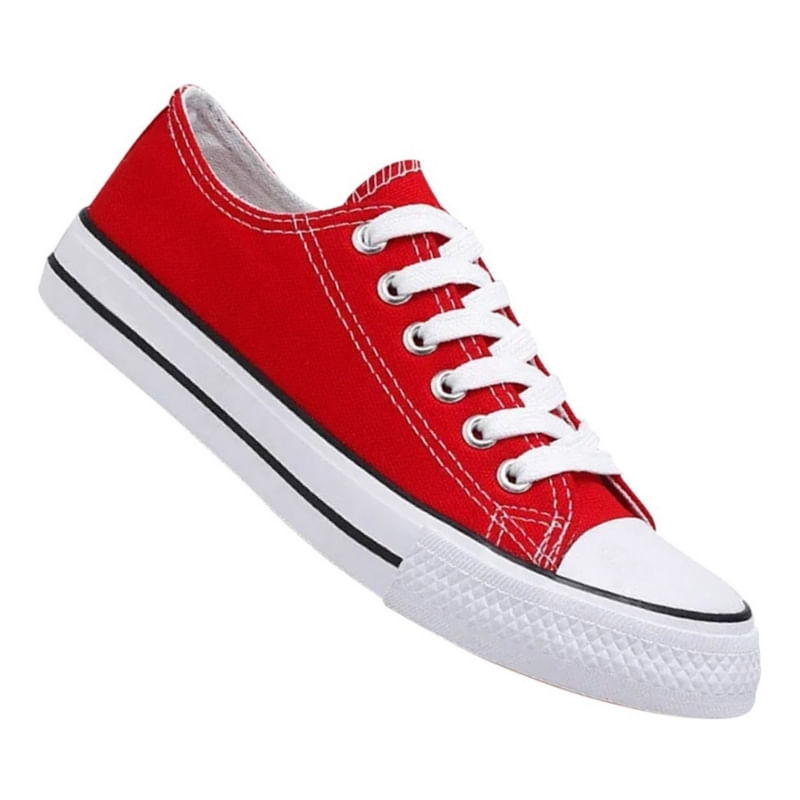 Slipper Man Urban Canvas Casual Vermelho E Branco 7088