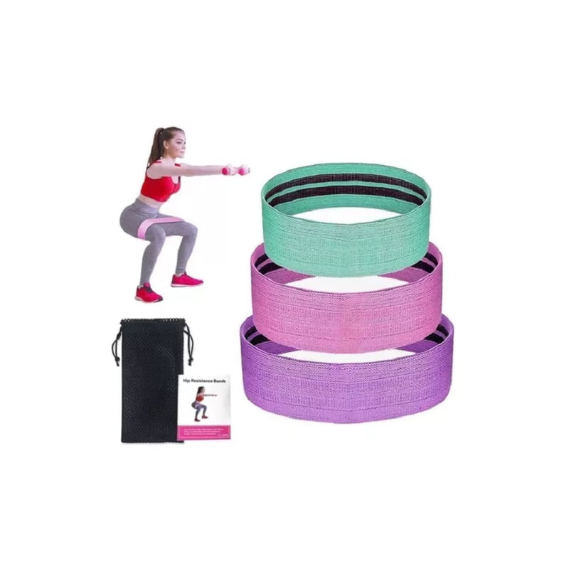 Conjunto De Faixas De Resistência De 3 Peças Fabric Loop Elastic Leagues