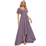 Vestido De Dama De Honra Monvelli Flowy Chiffon Wisteria A-line 2024