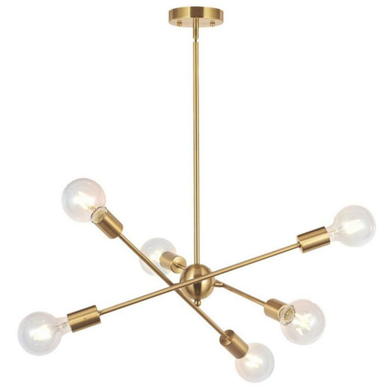 Lâmpadas De Candelabro Scratch Luxury Pendant Lighting 6 E27 Gold