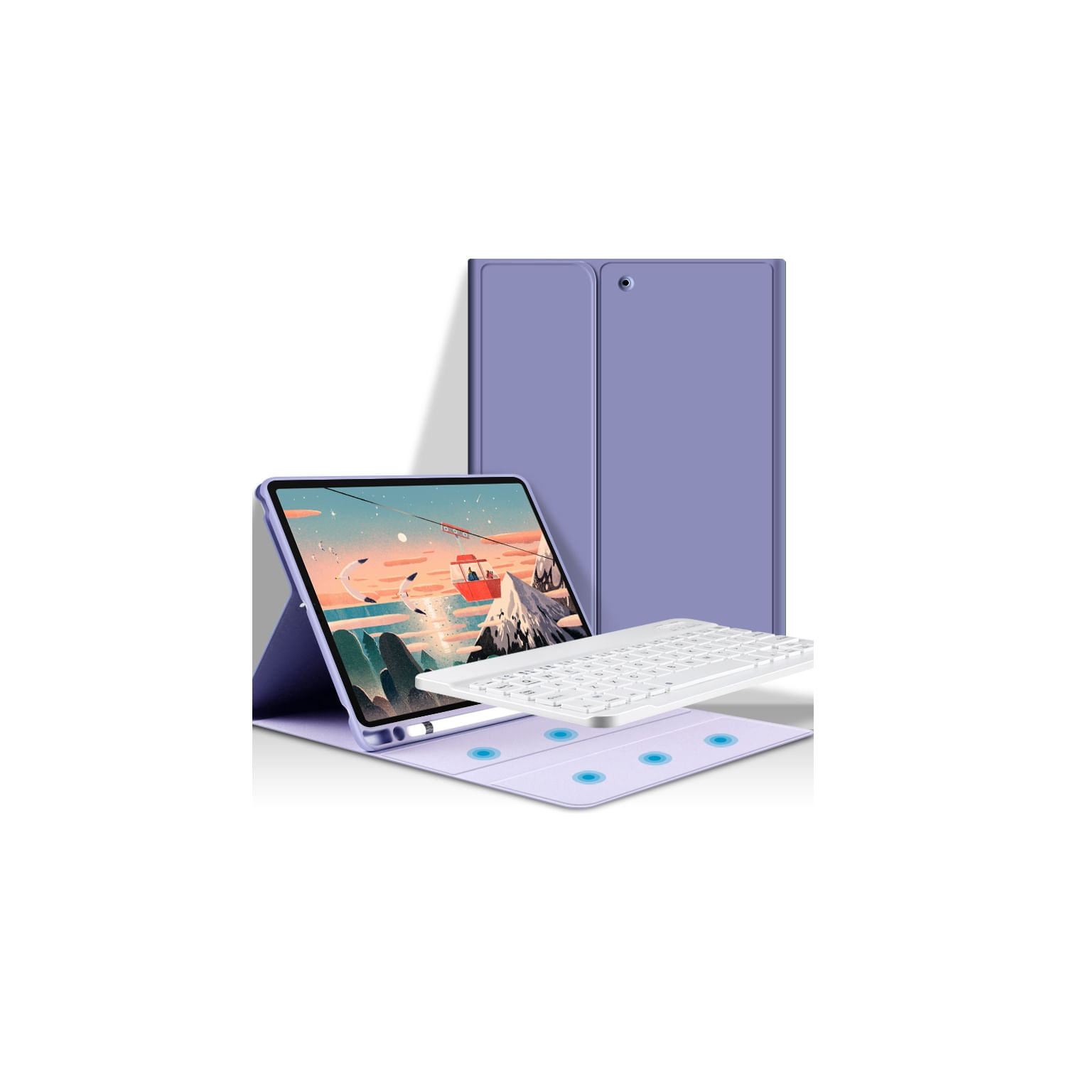 Capa De Teclado Ipad Air 4/5 Lavanda Espanhola De 10,9 Polegadas