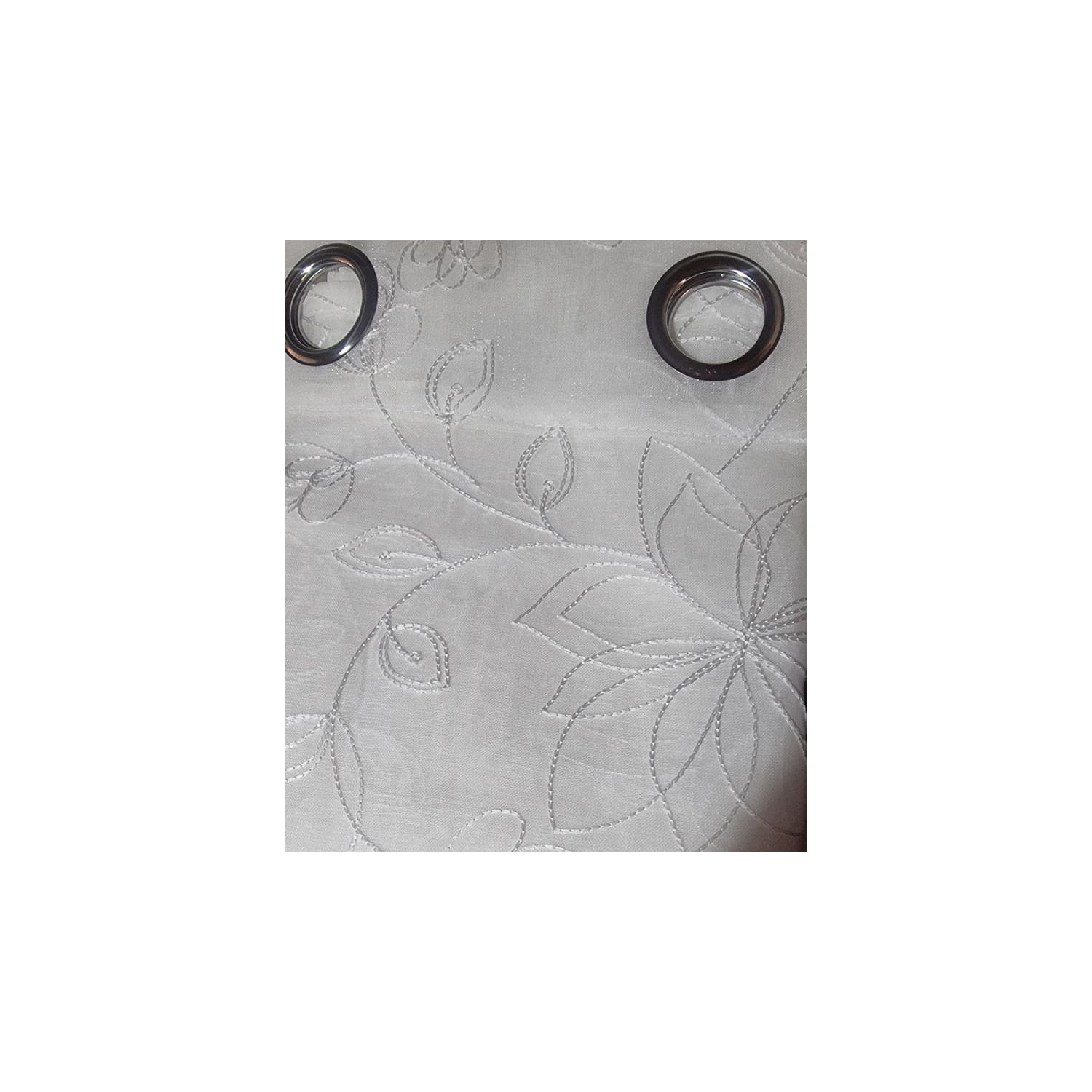 Vaso De Cortina Bordado Branco 140 X 230 Cm Poliéster