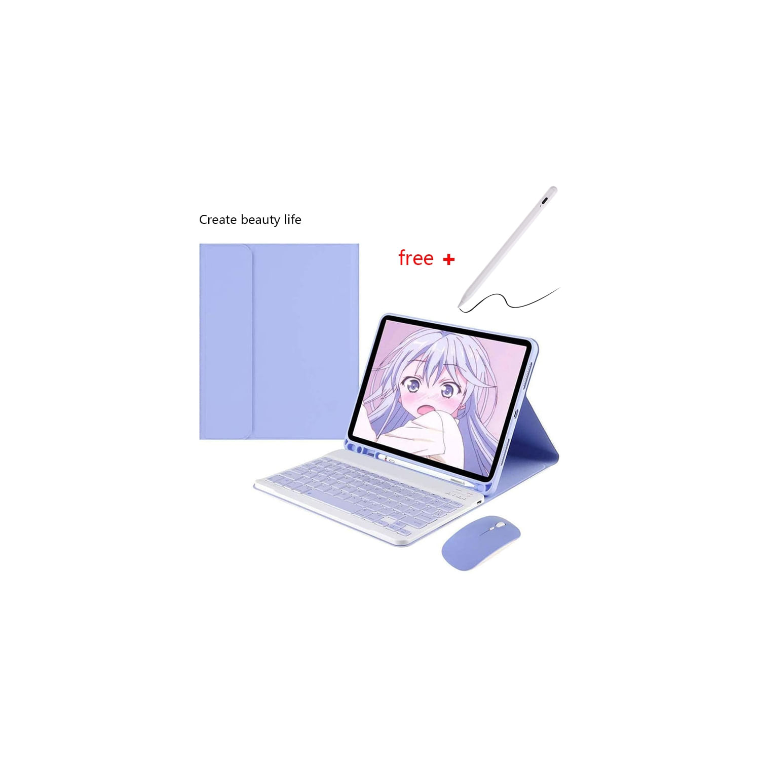 Capa De Teclado Galaxy Tab S6 Lite Retroiluminada Roxa