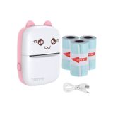 Impressora Térmica Mini Portable + 3 Papel Adesivo Branco