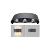 Luz De Parede Led 12w 6 Lâmpadas Ao Ar Livre Preta 100x100x100mm