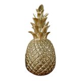 Resina Dourada Decorativa De Abacaxi Com 15 Cm De Altura X 7 Cm De Largura