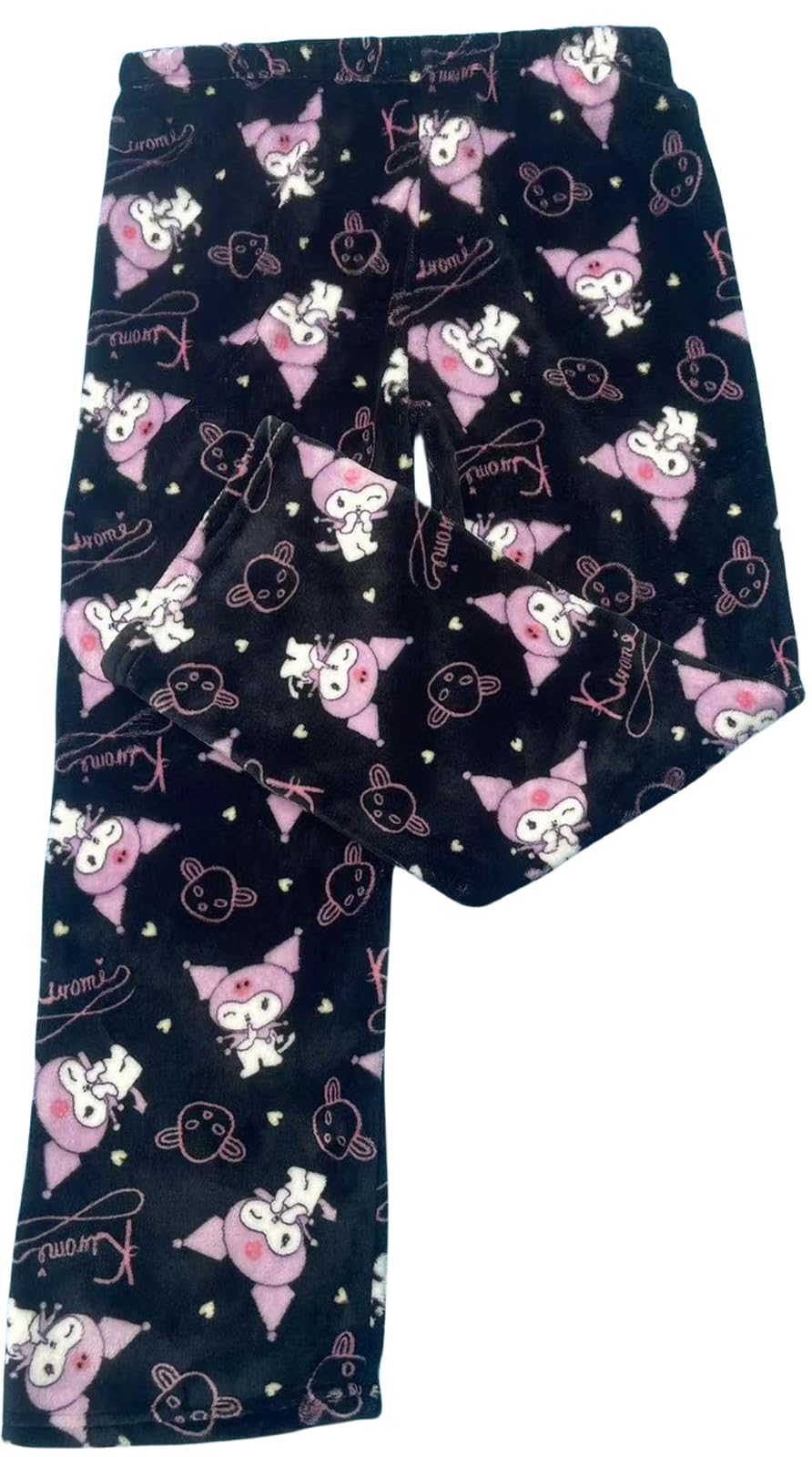 Calças De Pijama Kunsecsh Anime Cartoon Flannel Para Mulheres/meninas