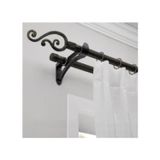 Conjunto De Barras De Cortina Extensível De 160 A 310 Cm, Cor Preta