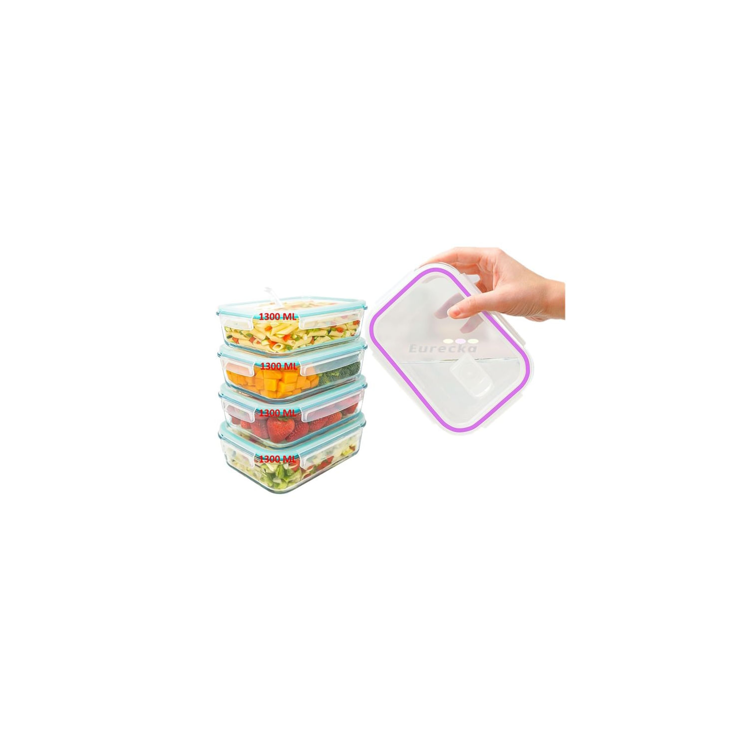 Recipiente Para Alimentos Tupper Tupperware Hermetic Glass 1300ml
