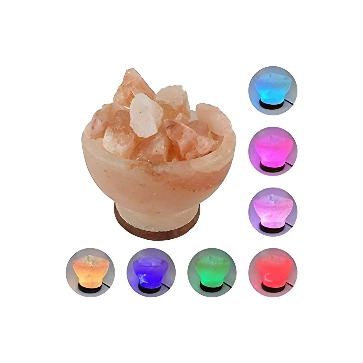 Taça Usb Multicolorida Em Forma De Vela Com Lâmpada De Sal Do Himalaia