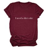 Camiseta Feminina Piyewo, Gola Redonda, Manga Curta, Vinho Vermelho