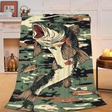 Cobertor De Lã Nozdewu Bass Fish Camo 100x125cm