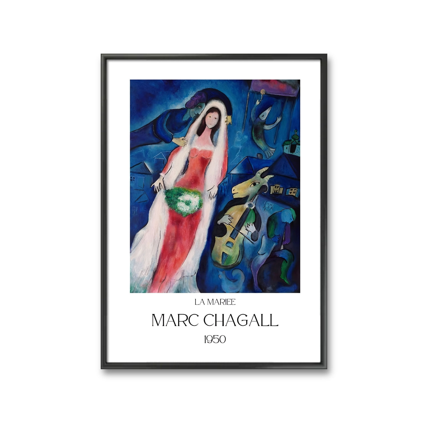 Pintura Emoldurada La Mariee Marc Chagall 43x33cm - Carrefour