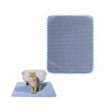 Tapete De Maca Para Gatos Azul De Dupla Camada 90x60cm Lavável