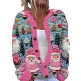 Suéter De Natal Wzdszle Women Button Down Santa Gnomes