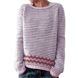 Suéter Feminino Dmoyala Fair Isle, Listrado, Rosa E Cortado