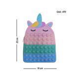 Brinquedo Antiestresse Pop It Bag Para Crianças De 22 X 18 Cm De Silicone
