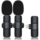 Microfone Sem Fio 2 Em 1 Para Câmera De Gravação Iphone Ipad
