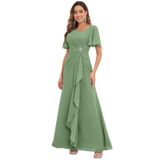 Vestido Preseossa Long Mother Of The Bride Sage Green Tamanho 6
