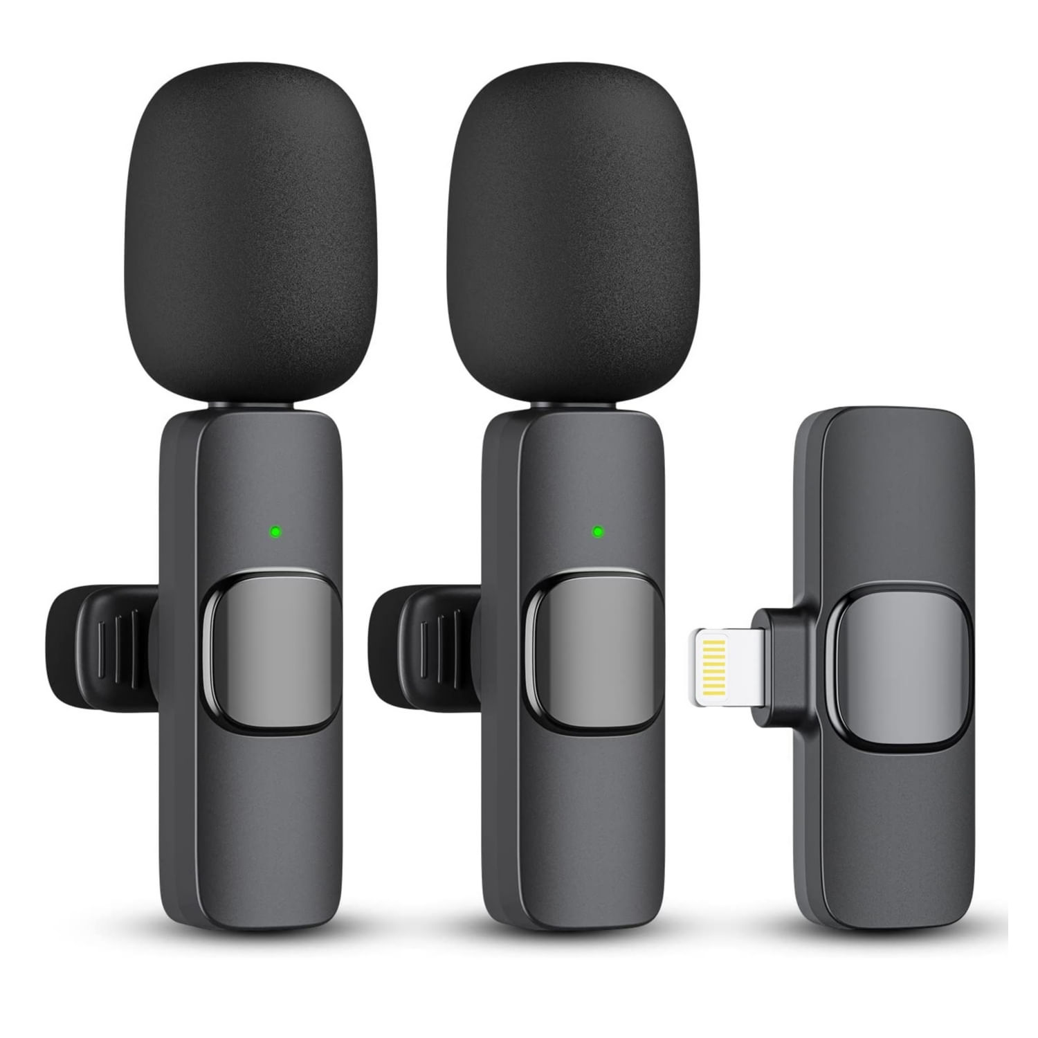 Conjunto De Microfones Sem Fio Lavalier Lapel Para Iphone (pacote Com 2)