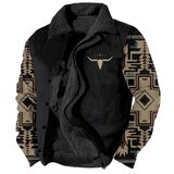 Jaqueta Zocavia Western Aztec Fleece Para Homens, Outono E Inverno, 3xl