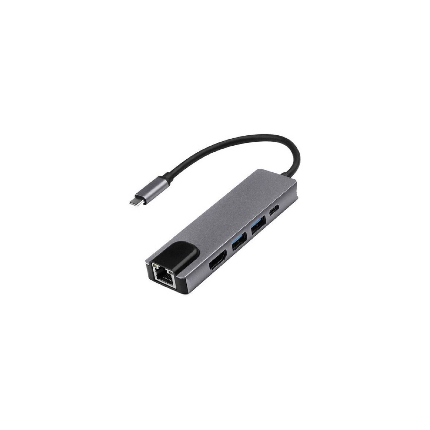 Adaptador Ethernet 5 Em 1 Para Macbook Tipo C