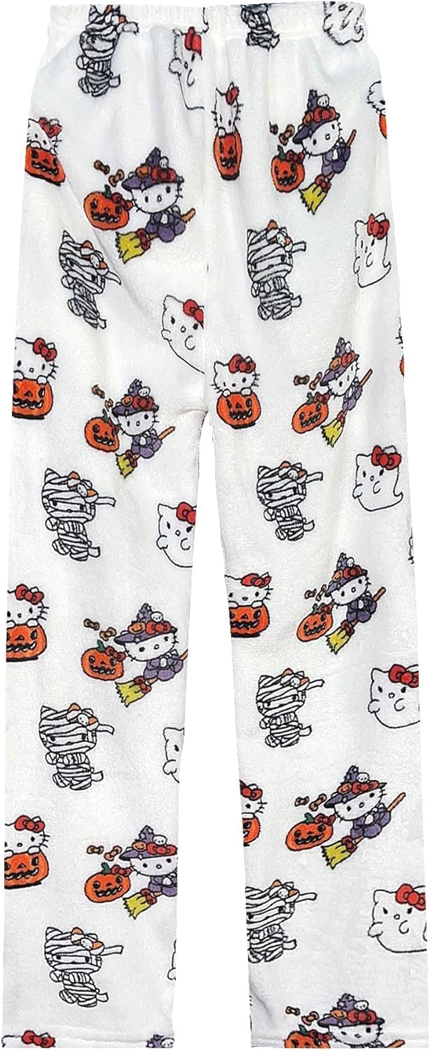 Calças De Pijama Kunsecsh Anime Cartoon Flannel Para Mulheres/meninas