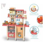 Kitchen Toy Girl 100cm Com 65 Acessórios Com Efeitos Sonoros