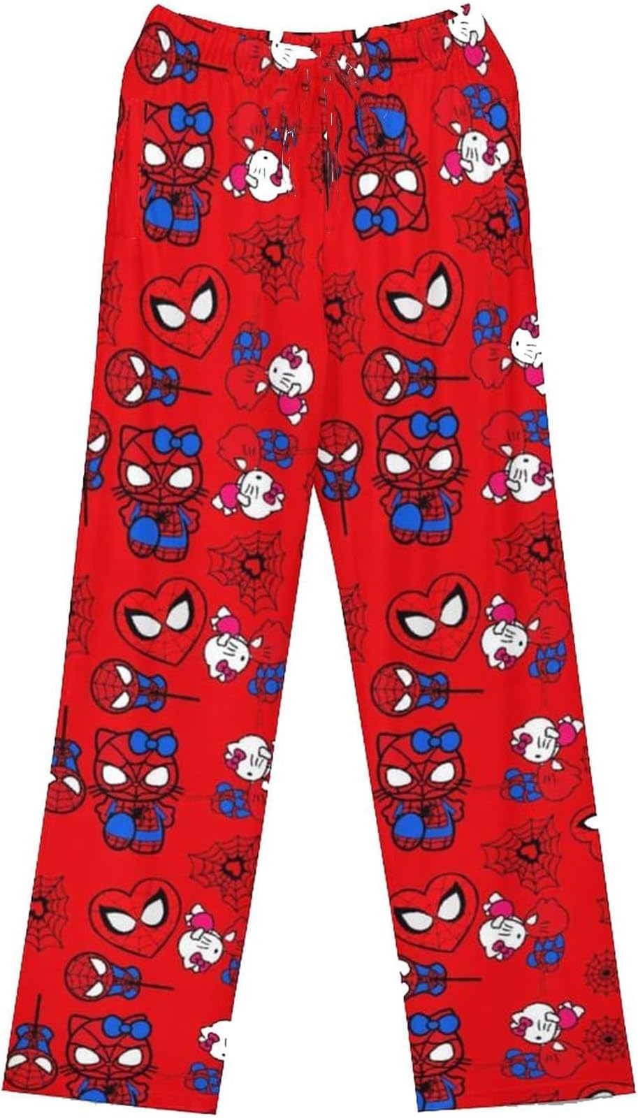 Calças De Pijama Kunsecsh Anime Cartoon Cute Cat Print Para Mulheres