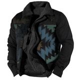 Jaqueta Zocavia Western Aztec Fleece Para Homens Outono Inverno 4xl