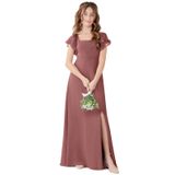Vestido De Dama De Honra Jirocum Jr001 Para Meninas Desert Rose Tamanho 3